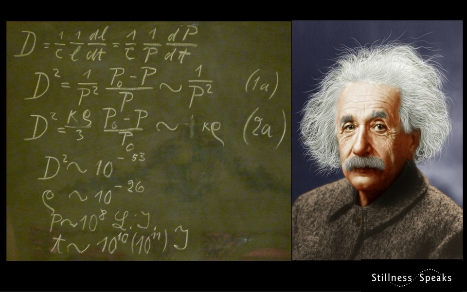 Einstein and his chalkboard