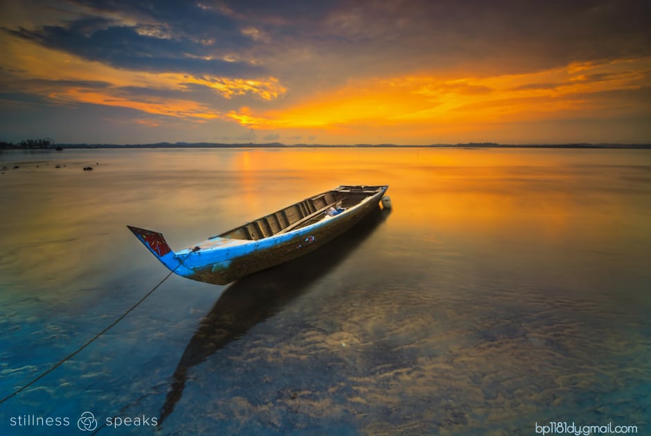 empty boat sunset batam island chuang tzu merton